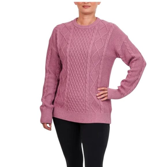 NEW Kersh Merino Wool Cable Knit Sweater | Pink - Picture 3 of 9